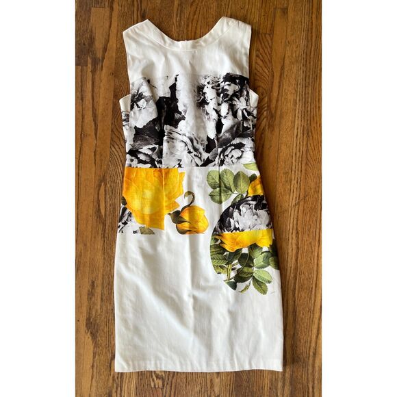 Dries Van Noten White Floral A Line Midi Dress   Women's Size Small - Picture 3 of 8